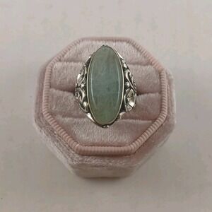 Carolyn Pollack Relios Sterling Silver Green Stone‎ Floral Ring Sz 7